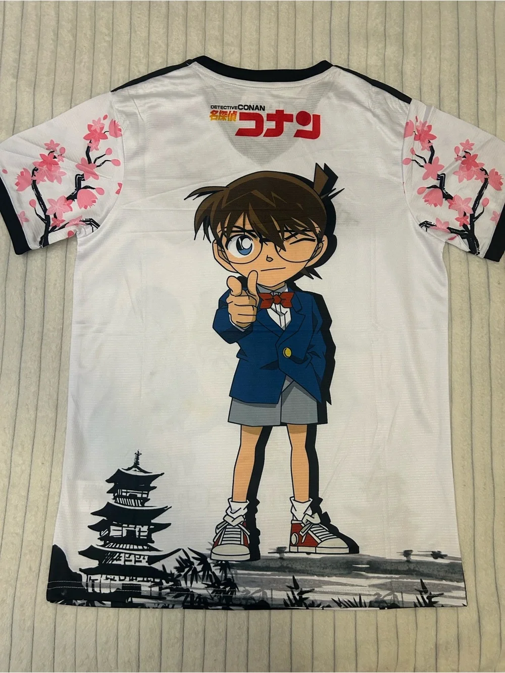 adidas White & Pink Japan Detective Conan Soccer Jersey